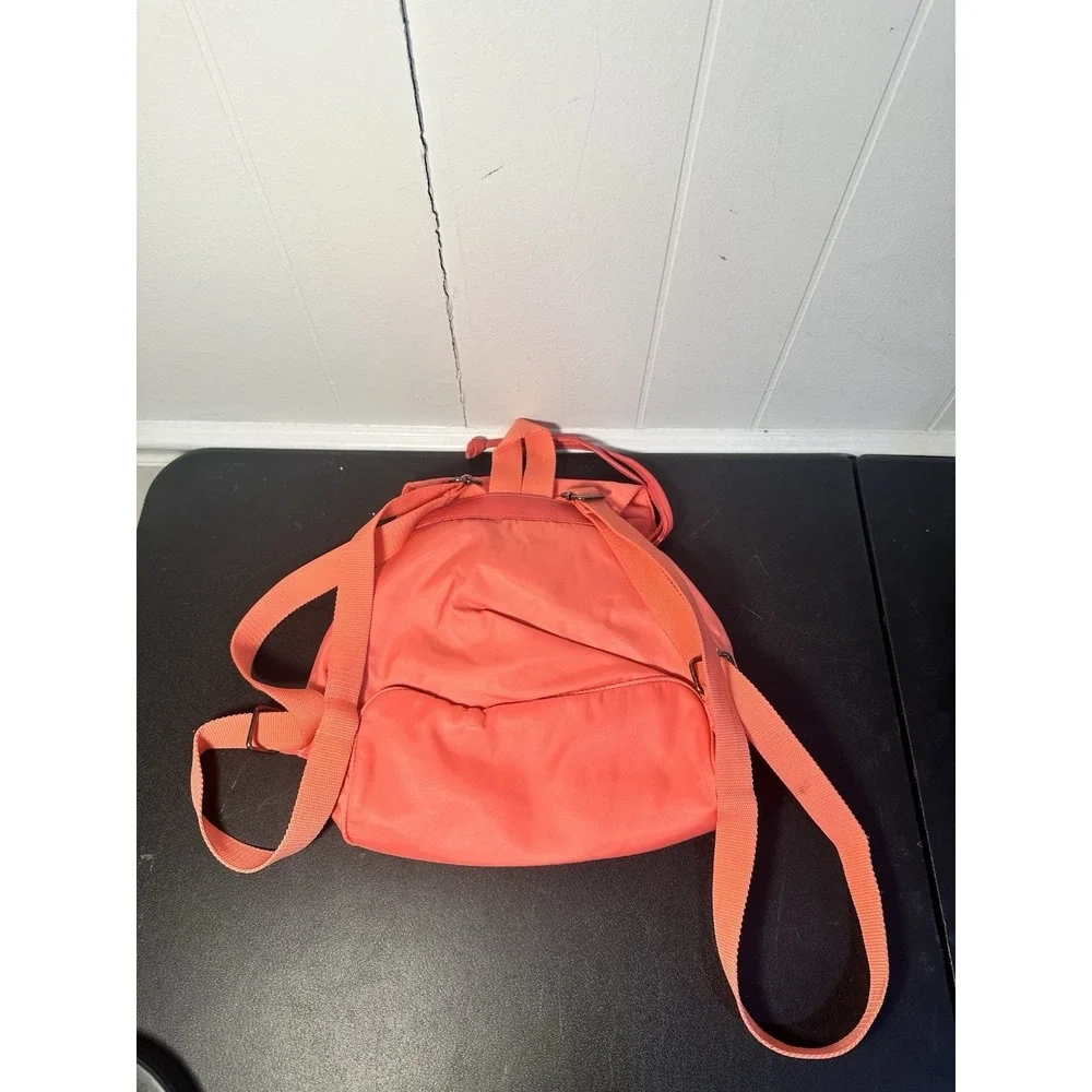 Deena And Ozzy Salmon‎ Pink Front Pockets Magnetic Drawstring Backpack